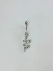 Yılan Detaylı Göbek Piercing