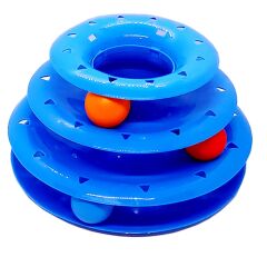 Pawia 3 Katlı Üçgen Kedi Oyuncağı 29 cm Mavi