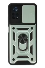 Newface Xiaomi Poco X4 Pro 5g Kılıf Pars Lens Yüzüklü Silikon - Yeşil