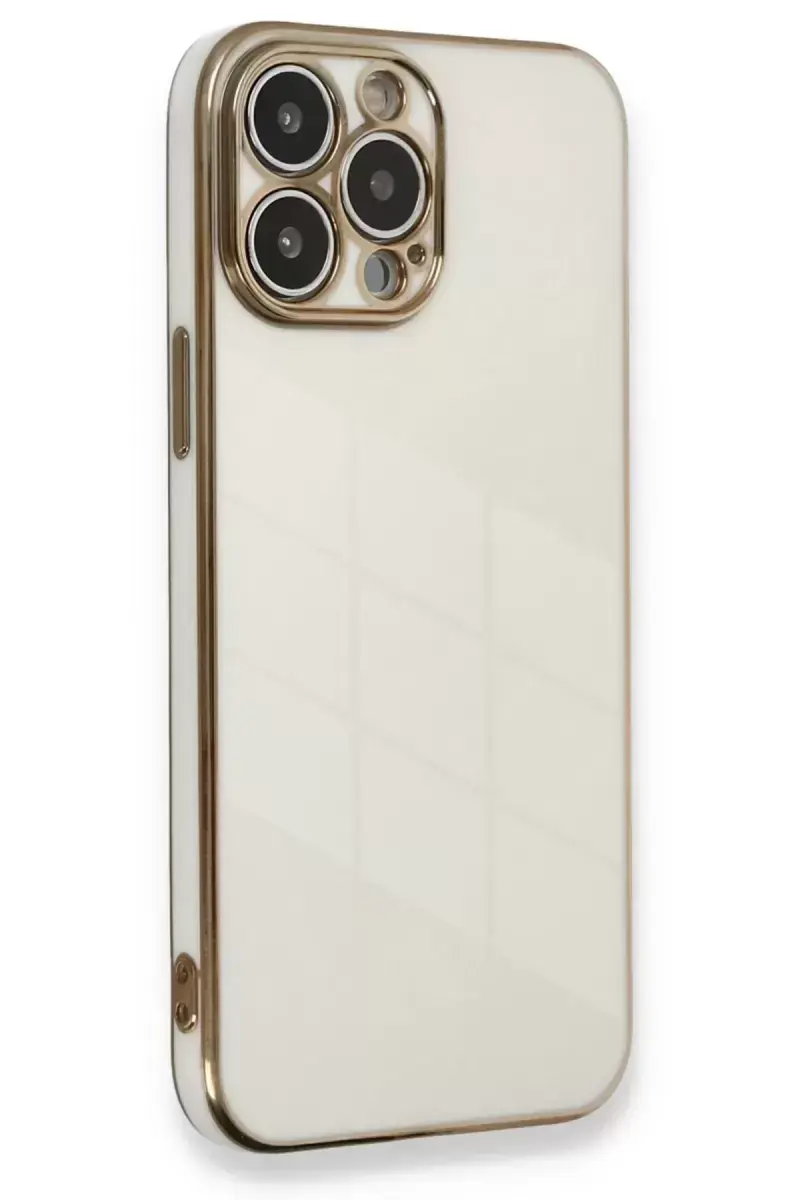 Newface İphone 13 Pro Max Kılıf Volet Silikon - Beyaz