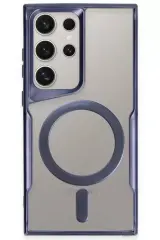 Newface Samsung Galaxy S23 Ultra Kılıf Boyi Magsafe Silikon Kapak - Lacivert