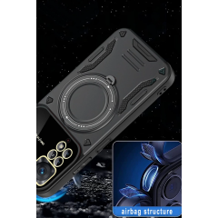 Xiaomi Redmi Note 12 Pro 4g Kılıf Joy Lens Standlı Kapak - Siyah