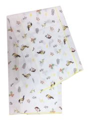 AyBaby AY238 Kroşeta Tek Katlı Bebek Müslin Battaniye 75x90 Cm - Sarı Serçe