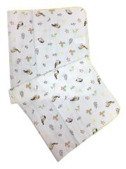 AyBaby AY238 Kroşeta Tek Katlı Bebek Müslin Battaniye 75x90 Cm - Sarı Serçe