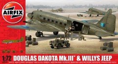 Douglas Dakota Mk.III & Willys Jeep Model Askeri Diorama Set 1:72 N:A09008