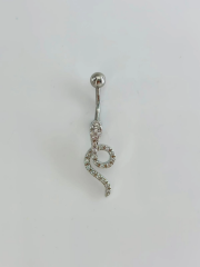 Yılan Detaylı Göbek Piercing