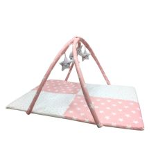 Moje Star Oyuncaklı Poplin Oyun Halısı 70x100 Cm - Pembe Yıldız