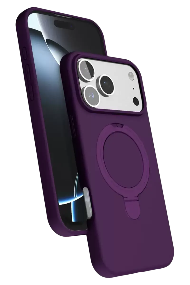 Newface Apple İphone 17 Pro Regal Magsafe Standlı Kapak - Derin Mor
