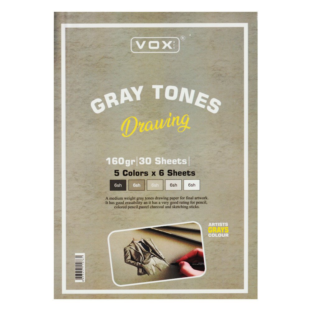 Gray Tones Drawing Üstten Spiralli Çizim Blok 180gr A5 30 Yaprak