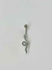 Yılan Detaylı Göbek Piercing