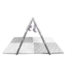 Moje Star Oyuncaklı Poplin Oyun Halısı 70x100 Cm - Gri Yıldız