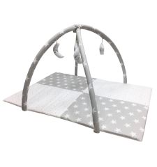 Moje Star Oyuncaklı Poplin Oyun Halısı 70x100 Cm - Gri Yıldız