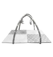Moje Star Oyuncaklı Poplin Oyun Halısı 70x100 Cm - Gri Yıldız