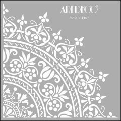Stencil 30X30cm N:St-107 Damask Desen