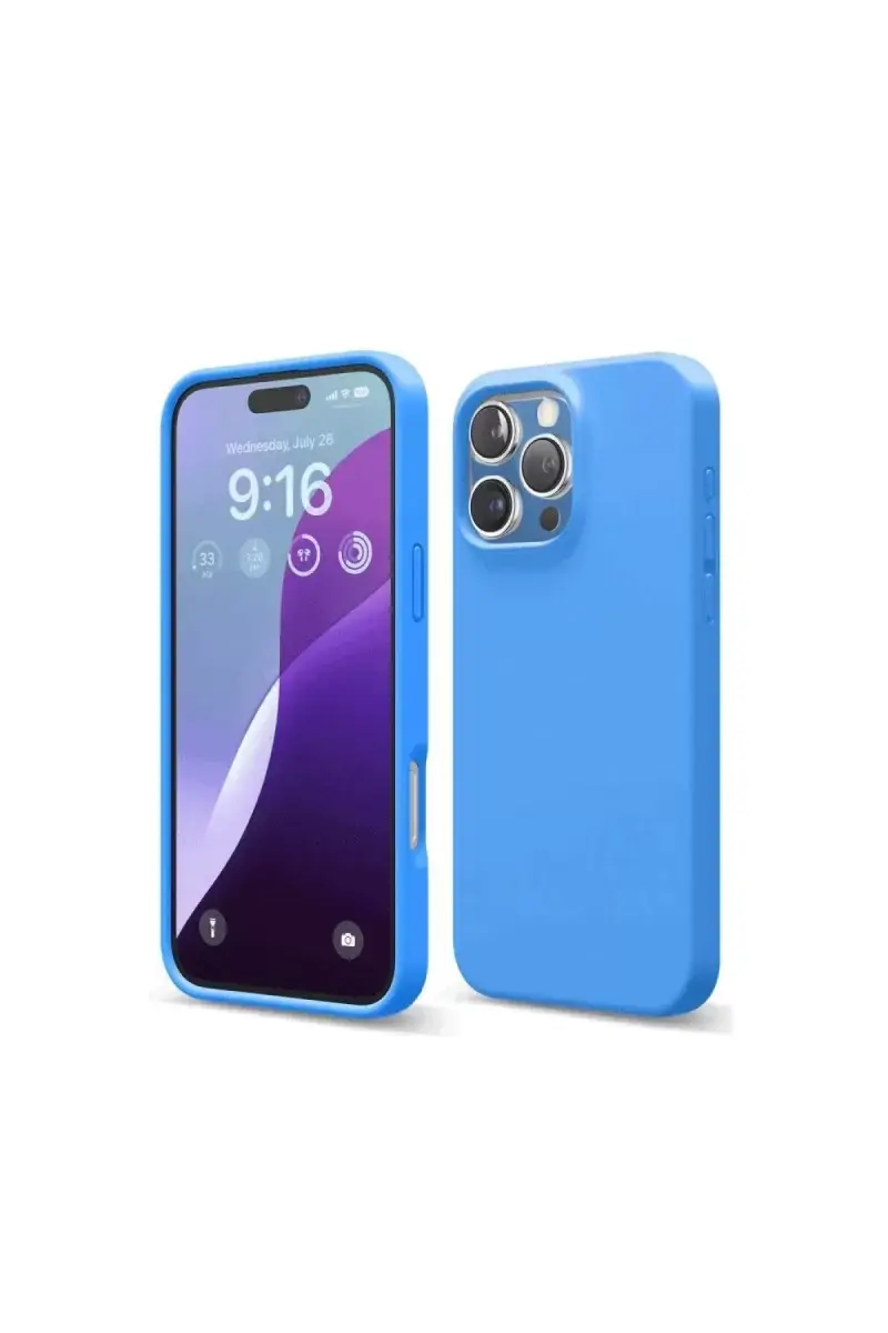 Newface İphone 16 Pro Max Kılıf First Silikon - Mavi