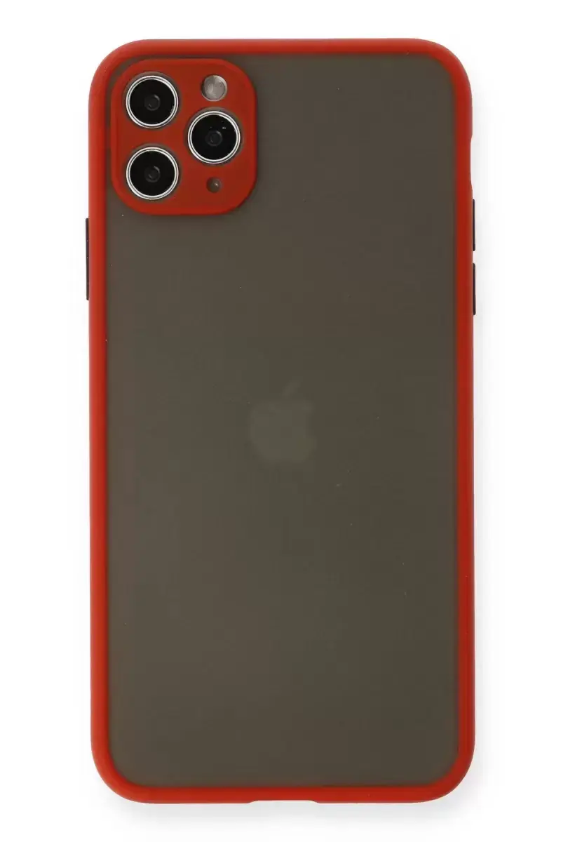 Newface İphone 11 Pro Max Kılıf Montreal Silikon Kapak - Kırmızı