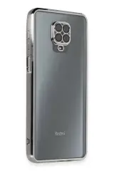 Newface Xiaomi Redmi Note 9 Pro Kılıf Razer Lensli Silikon - Gümüş