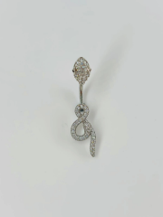 Yılan Detaylı Göbek Piercing