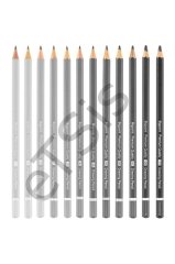 Bigpoint Metal Kutulu Dereceli Resim Yazım Teknik Çizim Karakalem ve Eskiz Kalemi Drawing Pencil 12'li Set
