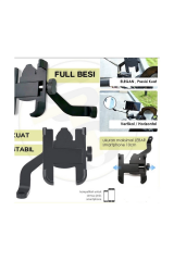 Alüminyum Gövdeli Metal Ayna Bağlantılı Motosiklet Telefon Tutucu 7 İnç Xl