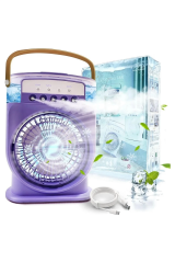 Şarjlı 600 Ml Su Hazneli Taşınabilir Masaüstü Vanilatör  Güçlü Fan Ve 2000 Mah Pil Yeşil