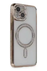 Newface İphone 13 Kılıf Joke Simli Magneticsafe Kılıf - Gold