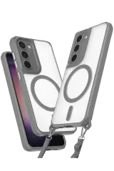 Newface Samsung Galaxy S23 Kılıf Enka Magsafe Silikon Kılıf - Titan Gri