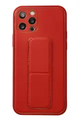 Newface Apple İphone 12 Pro Kılıf Coco Deri Standlı Kapak - Kırmızı