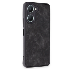 Vivo Y18 Kılıf Aras Deri Kapak - Siyah