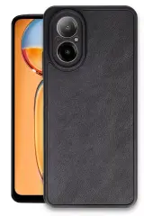 Newface Realme 12 Lite Kılıf Aras Deri Kapak - Siyah