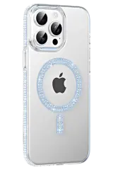 Joko Apple İphone 15 Pro Move Taşlı Magsafe Kapak - Mavi