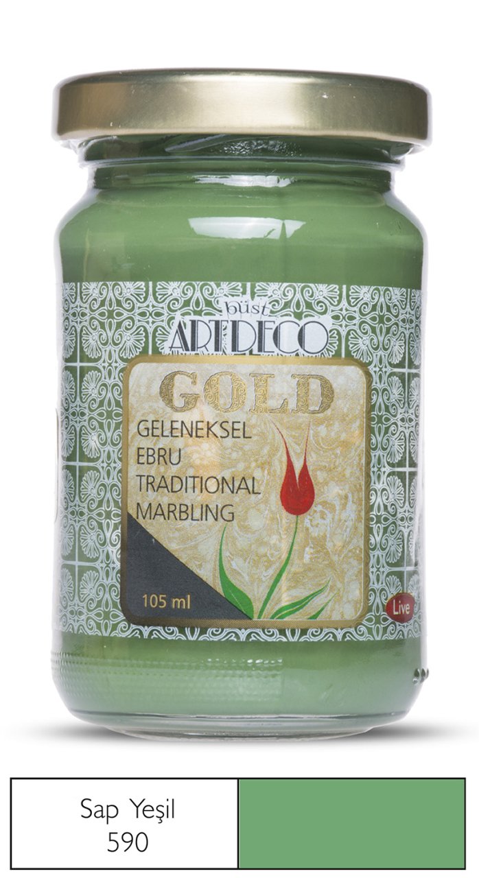 Gold Geleneksel Ebru Boyası 105ml Sap Yeşil 590 S.3