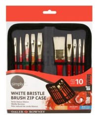 Simply Çantalı Fırça Seti Beyaz Bristle 10'lu Set