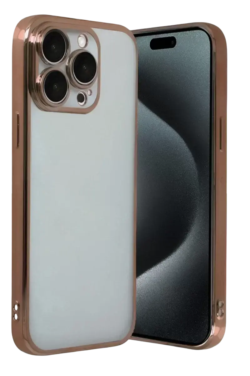 Newface Apple İphone 15 Pro Max Razer Lensli Silikon - Çöl Titanyum