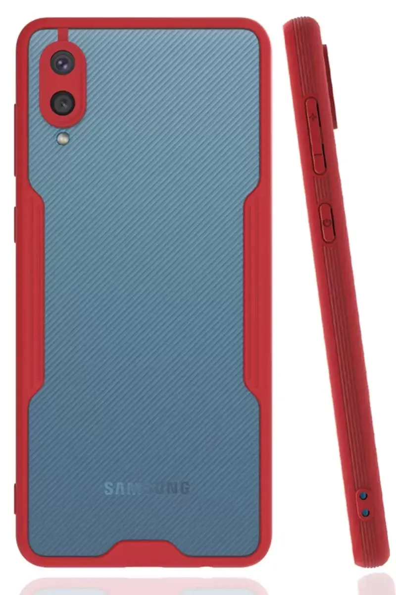 Newface Samsung Galaxy A02 Kılıf Platin Silikon - Kırmızı