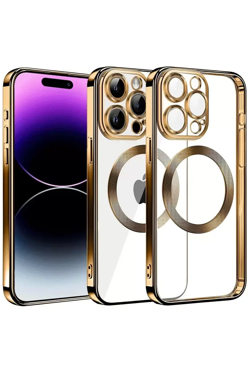 Newface İphone 13 Pro Max Kılıf Slot Silikon - Gold