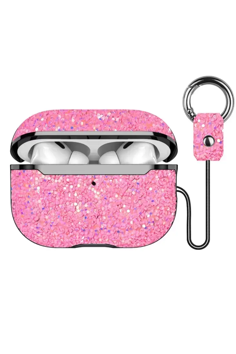 Onegif Airpods 2 (2.nesil) Bright Simli Airpods Kapak - Pembe