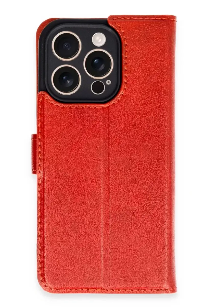 Newface İphone 16 Pro Kılıf Trend S Plus Kapaklı Kılıf - Kırmızı