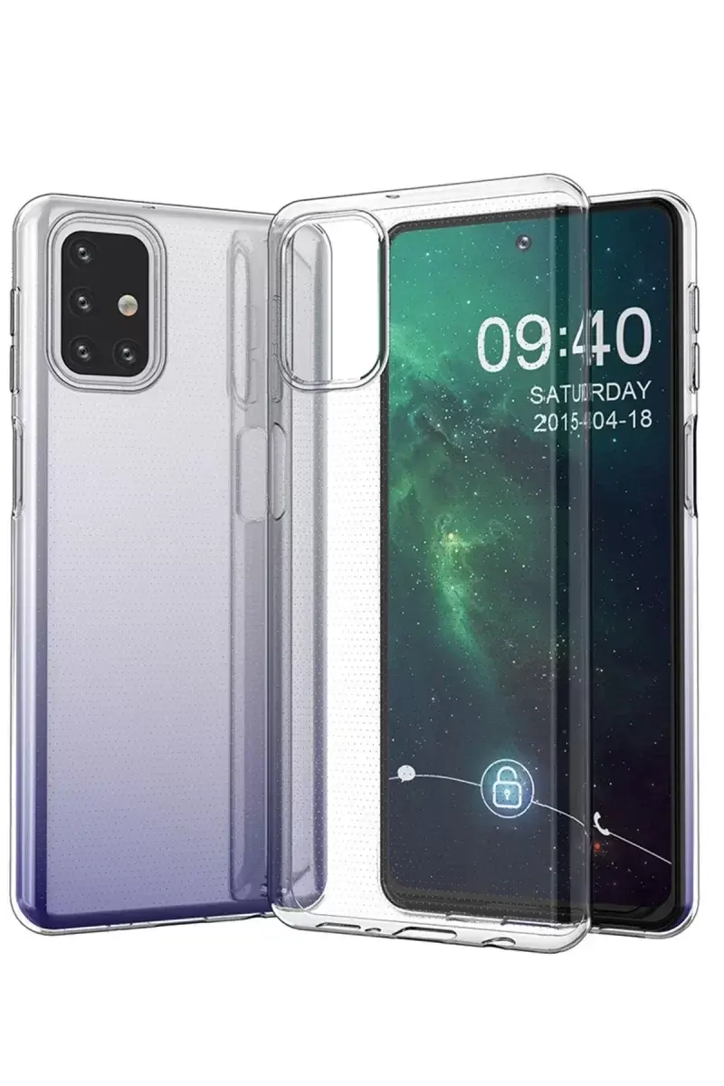 Newface Samsung Galaxy M31s Kılıf Lüx Şeffaf Silikon