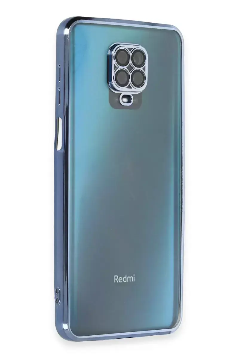 Newface Xiaomi Redmi Note 9 Pro Kılıf Razer Lensli Silikon - Açık Mavi