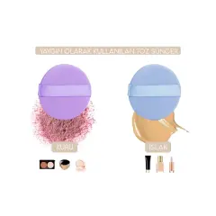 4'lü Tutmalı Pudra Makyaj Süngeri Puf Seti