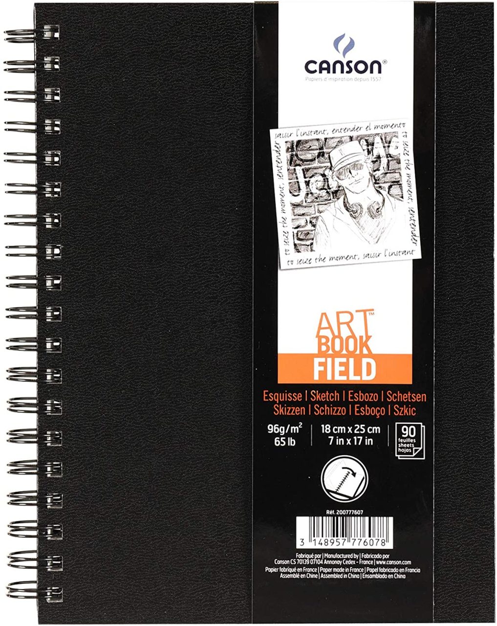 Book Field Spiralli Sert Kapak Eskiz Defteri 18x25cm 96gr 90 Yaprak
