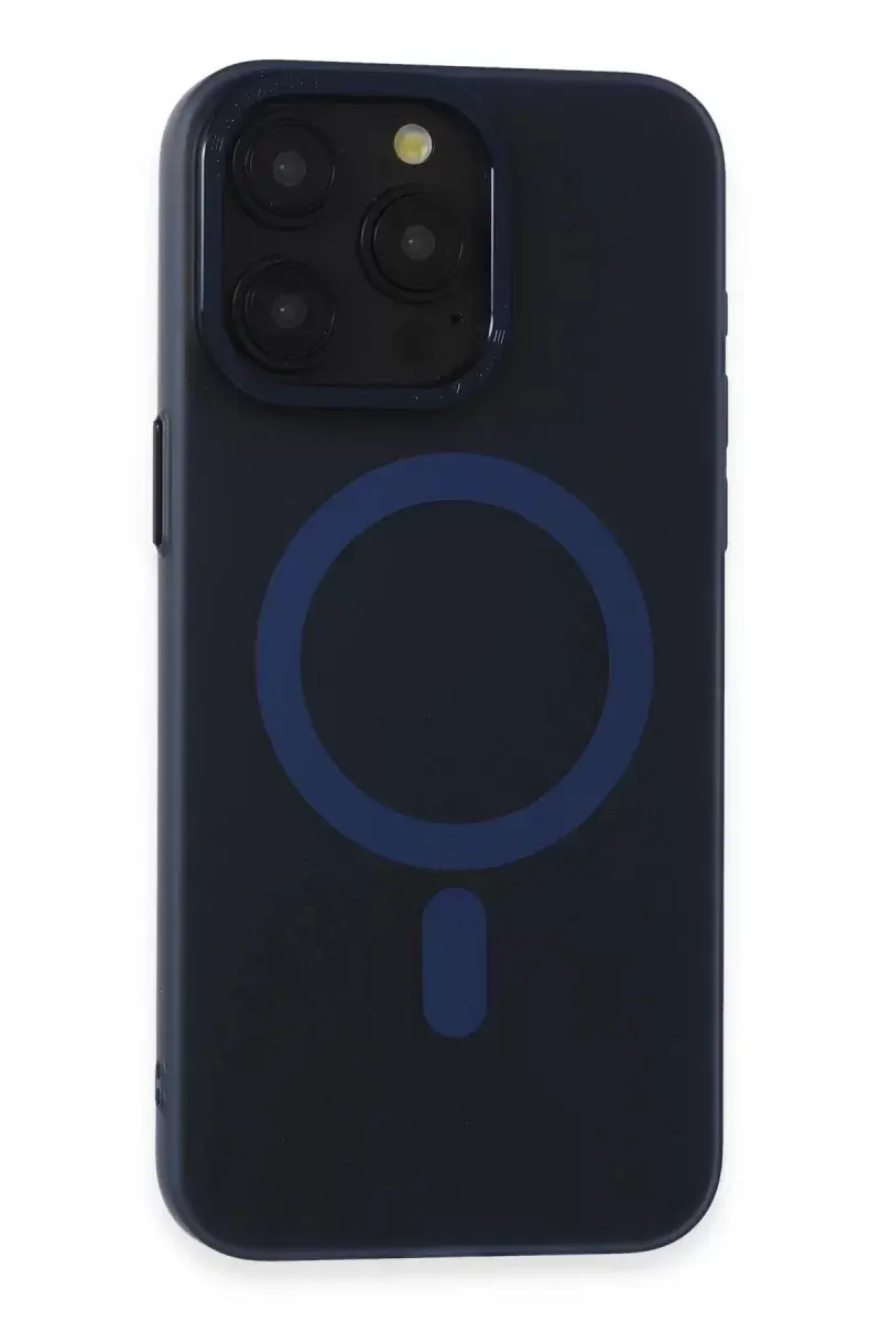 Newface İphone 15 Pro Max Kılıf Lodos Magneticsafe Mat Kapak - Mavi