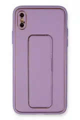 Newface İphone Xs Max Kılıf Coco Deri Standlı Kapak - Koyu Lila
