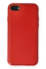 Newface İphone 7 Kılıf Coco Deri Silikon Kapak - Kırmızı