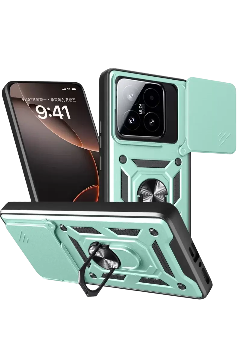 Newface Xiaomi Mi 15t Pars Lens Yüzüklü Silikon - Yeşil