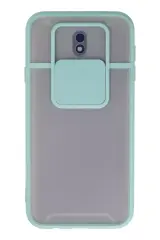 Newface Samsung Galaxy J7 Pro / J730 Kılıf Palm Buzlu Kamera Sürgülü Silikon - Turkuaz