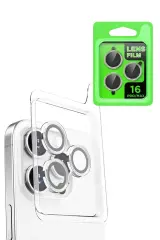 Newface İphone 16 Pro Raze Metal Kamera Lens - Beyaz