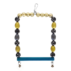 Markapet Boncuklu Ve Tünekli Kare Kuş Salıncağı 10 cm-13 cm Renkli