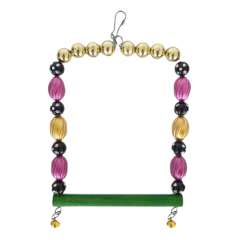 Markapet Boncuklu Ve Tünekli Kare Kuş Salıncağı 10 cm-13 cm Renkli